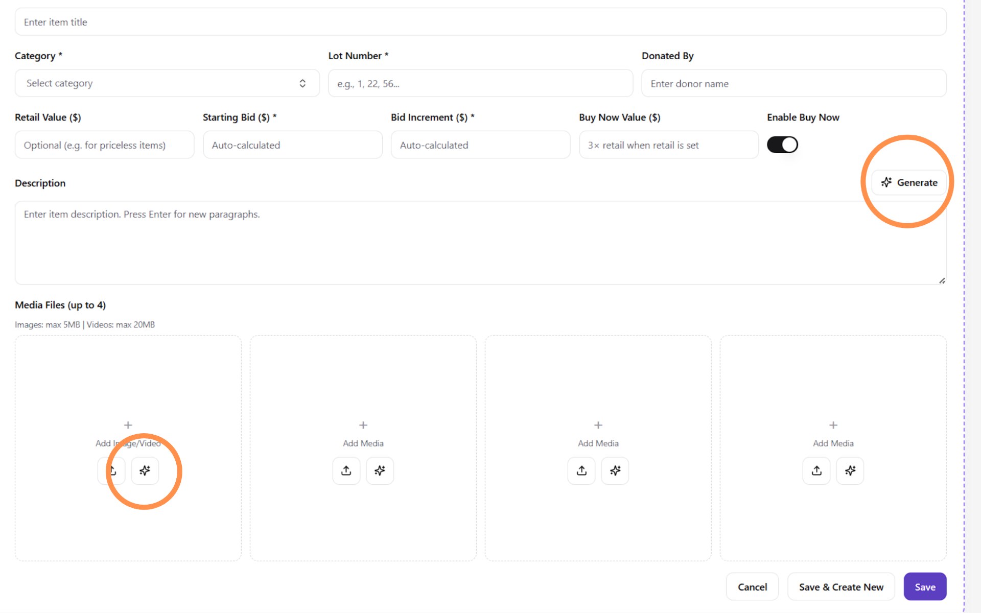 Using AI to generate descriptions and images