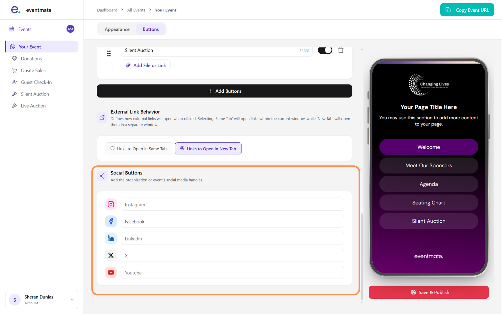Adding social links