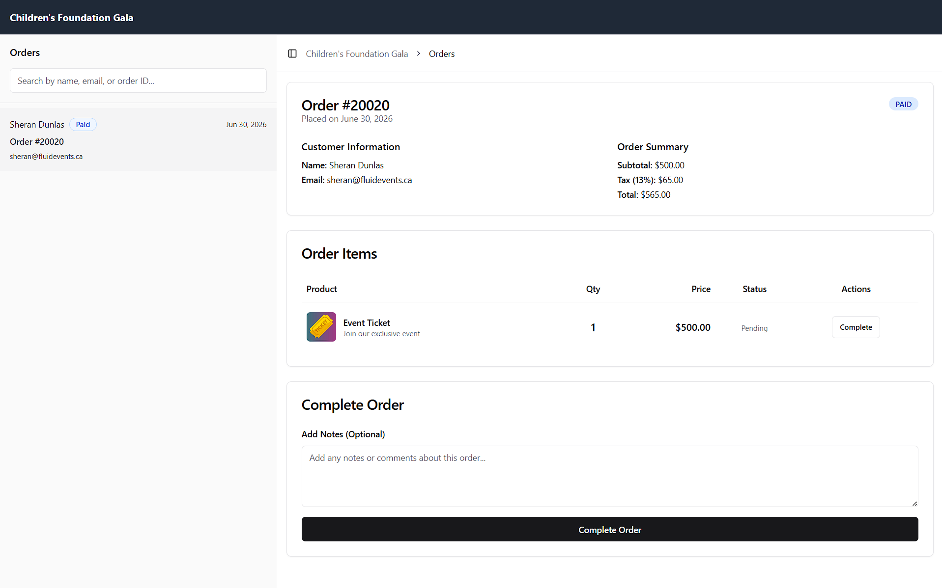 Using the order fulfillment dashboard